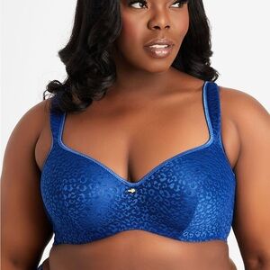 Sexy Leopard Balconette BLUE Butterfly Bra in 52DDD